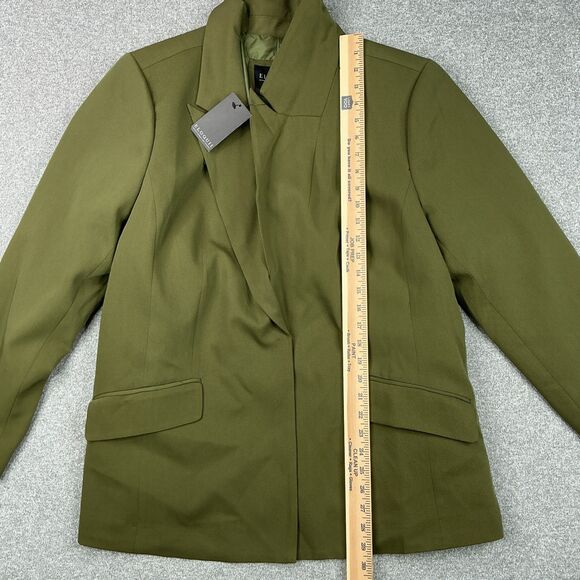 Eloquii Blazer Jacket sz 18 Army Green Belt Detail Peak Lapel Office Preppy NWT - Picture 12 of 12